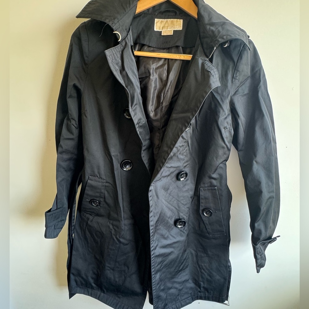 Michael Kors Women’s Black Double-Breasted Trench Coat